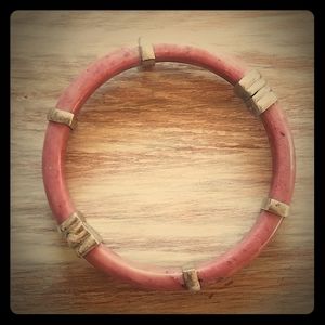 Hinged Mauve Alabaster like finish Bracelet
